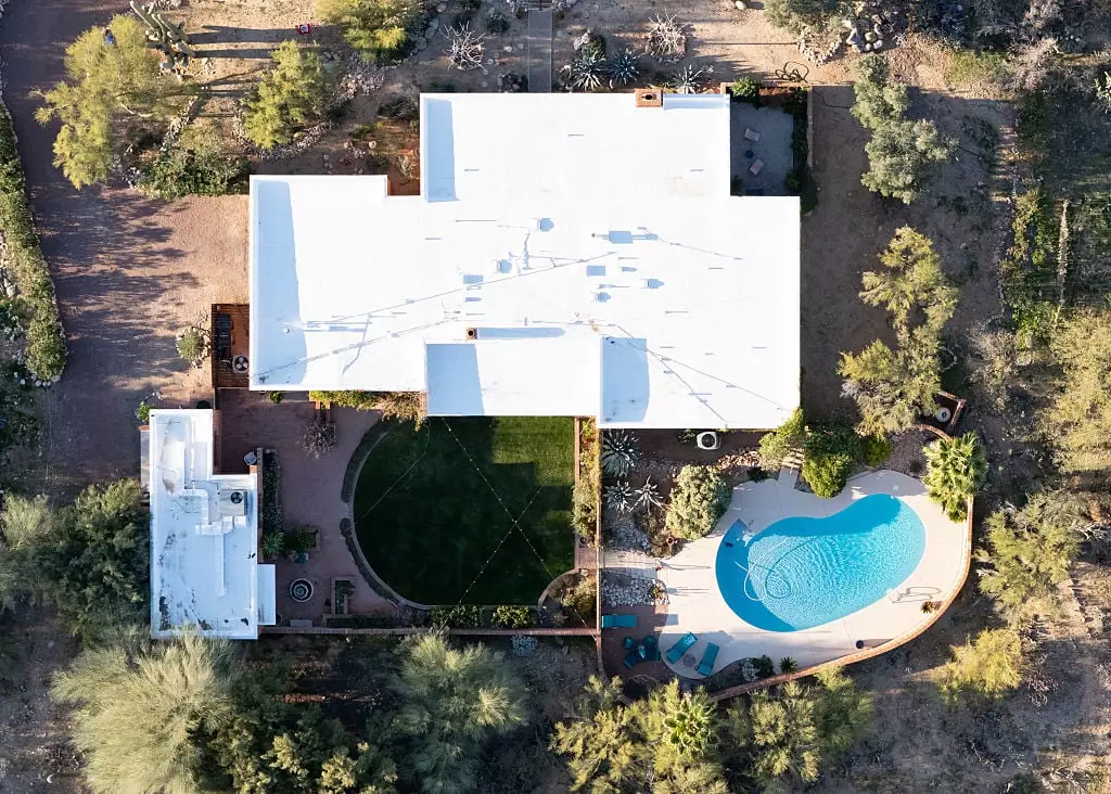 An aerial view of Nancy Guthrie's home (Rebecca Noble/Getty Images)