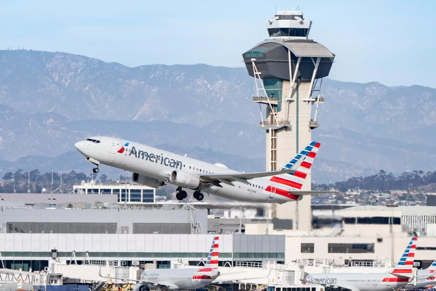An American Airlines jet seen taking off from LAX (AaronP/Bauer-Griffin/GC Images)