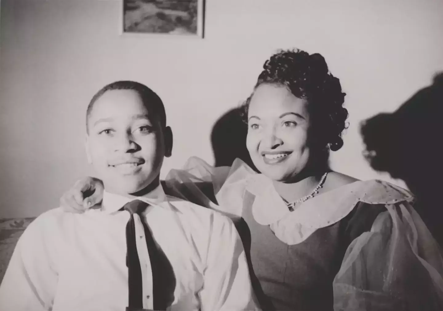 Emmett Till with his mother Mamie.