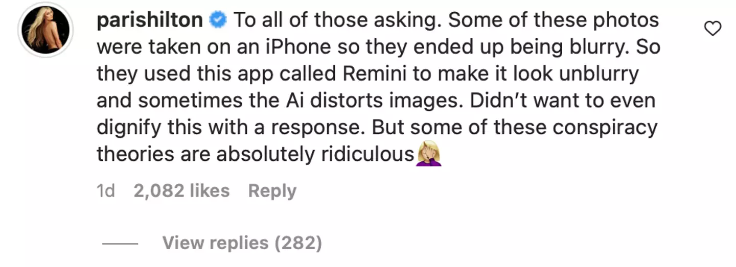 Paris Hilton has brutally shut down a 'ridiculous' Britney Spears conspiracy theory on Instagram.