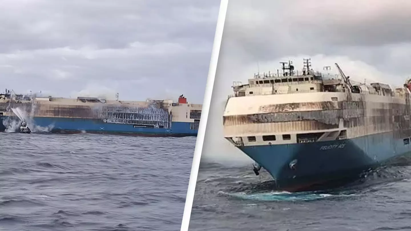 Vessel Containing Luxury Cars Still On Fire A Week Later As Eye-Watering Cost Of Blaze Is Estimated