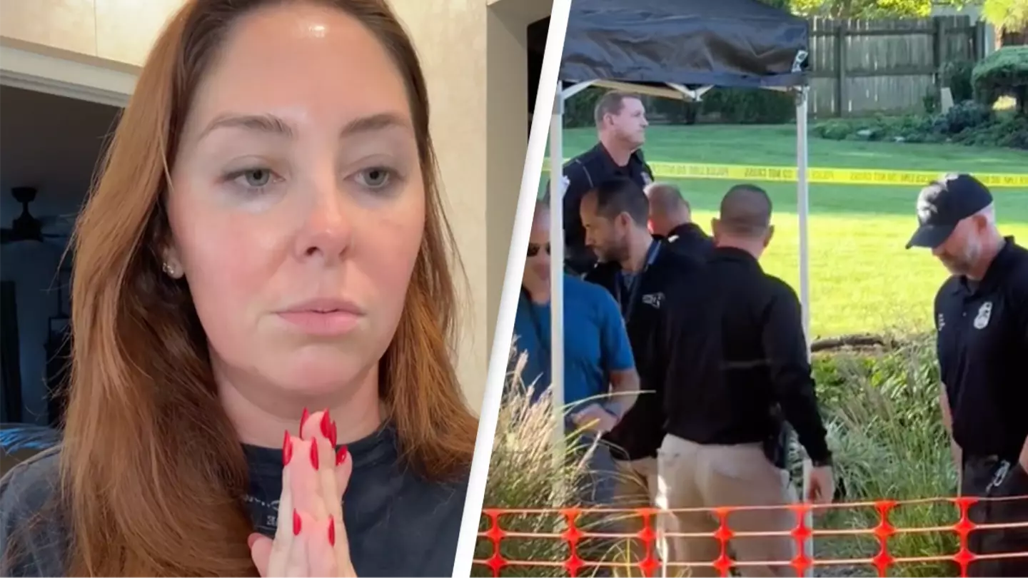 Woman finds bizarre rug buried in her backyard and reveals everything police found next