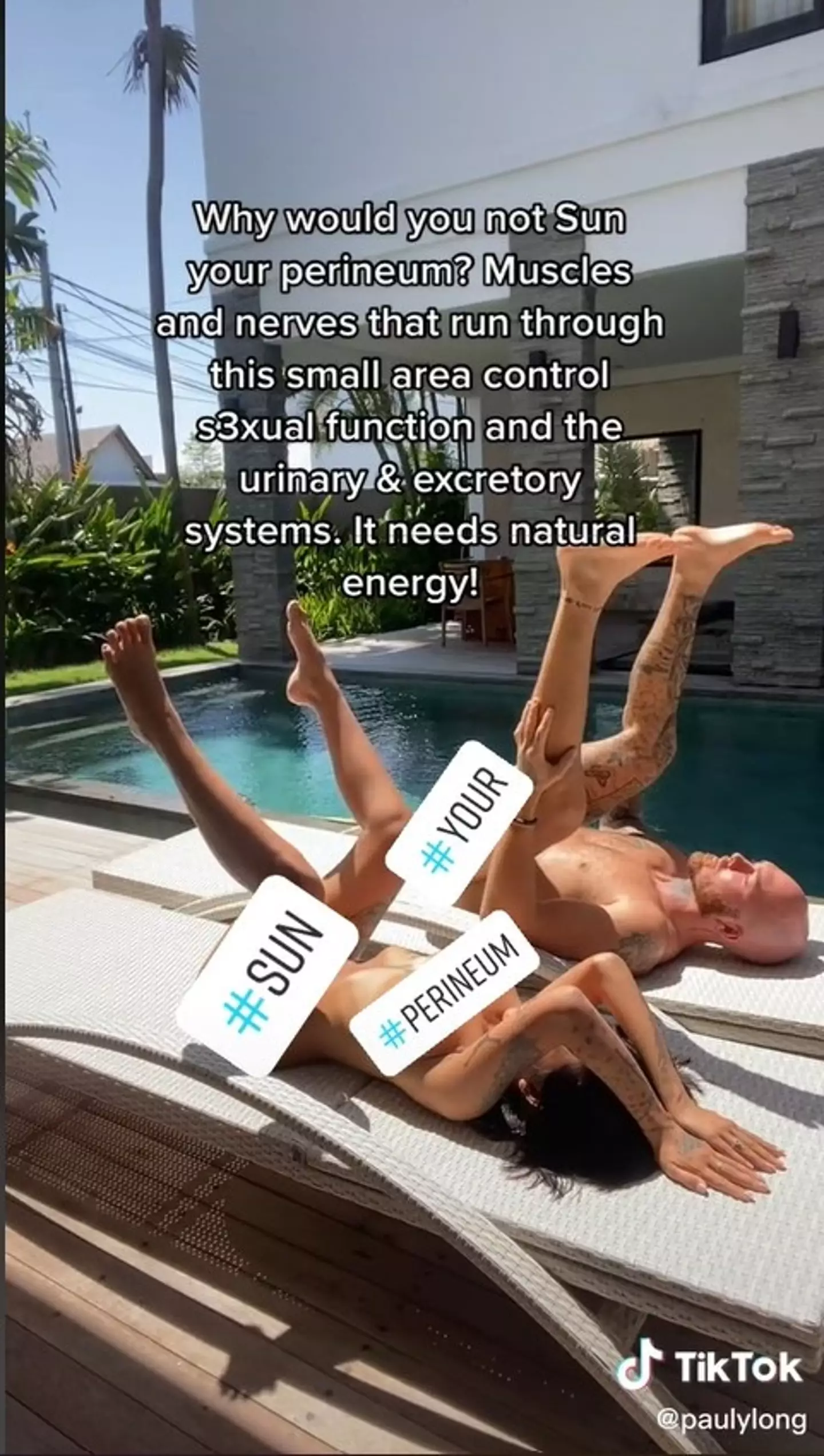 Users film themselves lying on their backs with their legs in the air.