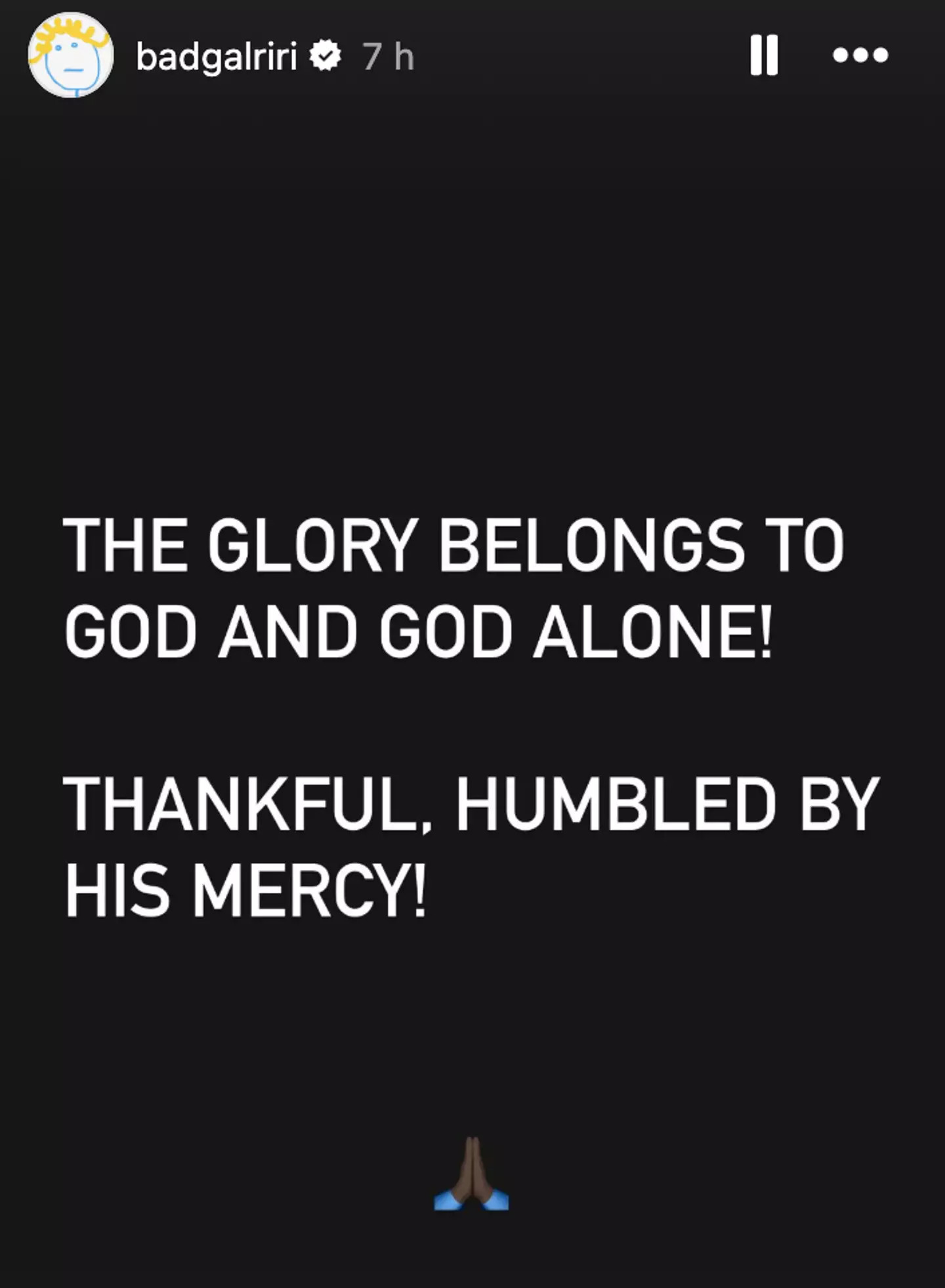 Rihanna shared her gratitude on Instagram (Instagram/@badgalriri)