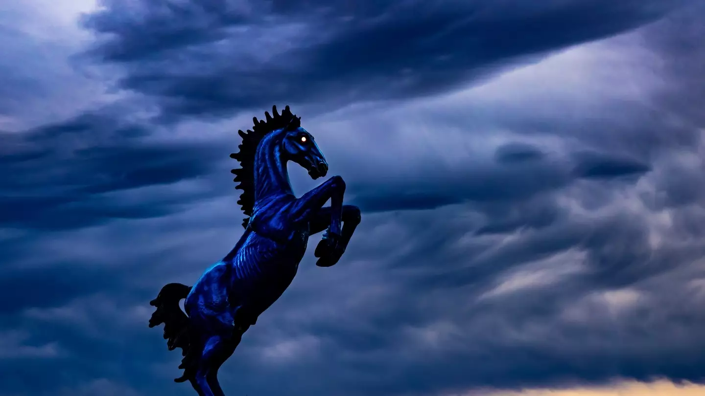 That's a very apocalyptic-looking horse (Denver International Airport)