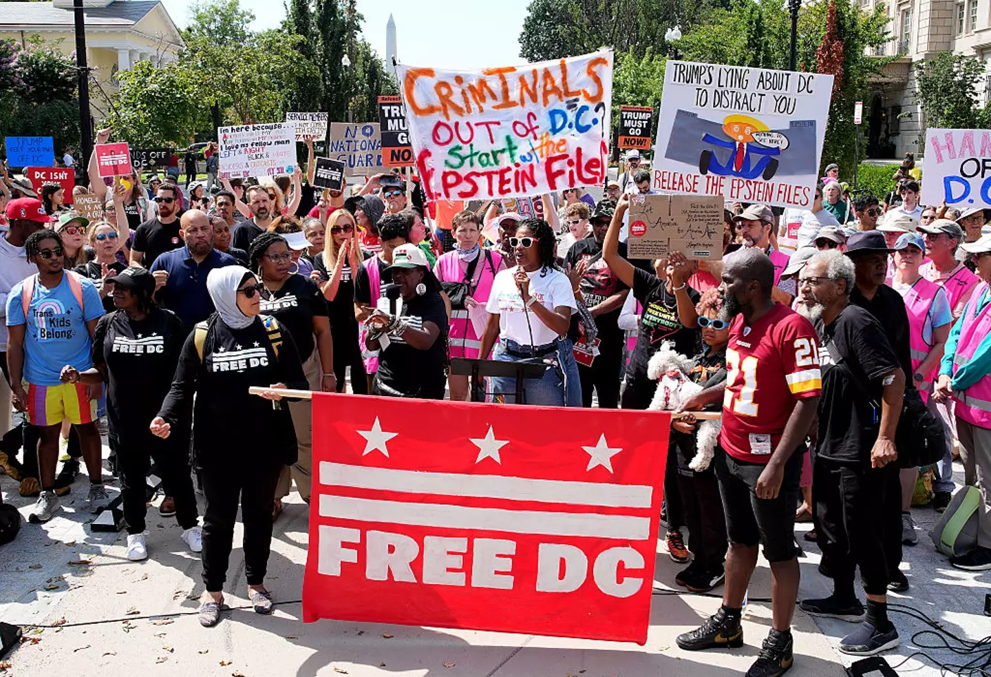 Protestors take to the streets in Washington, D.C. following Trump's calls to deploy the National Guard in the capital (Kevin Dietsch/Getty Images)