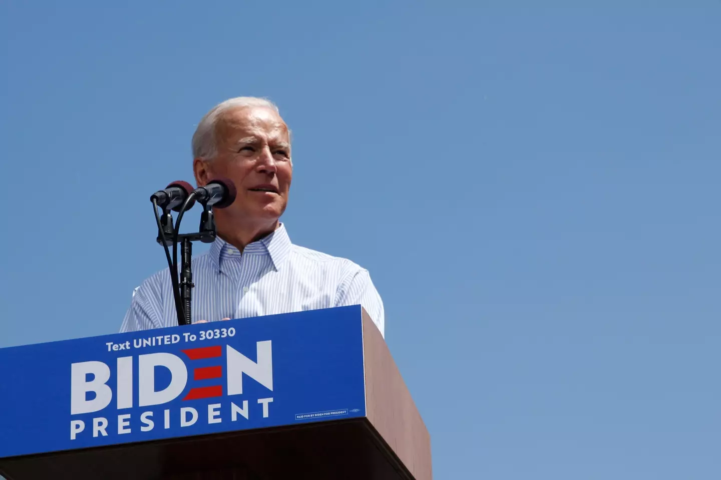 Biden was addressing an audience of teachers and union members at the Democratic National Committee when he made the remark.