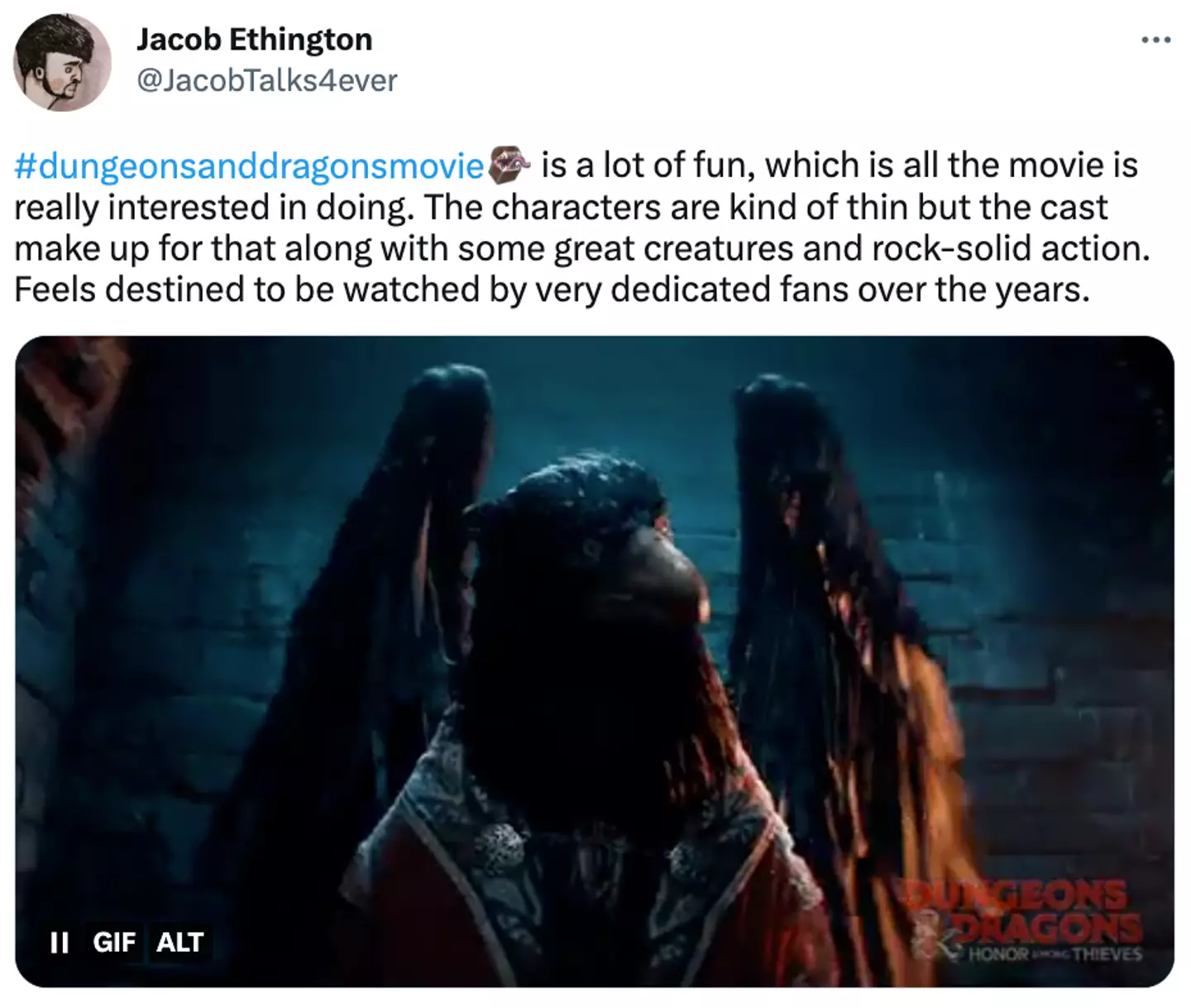 The new Dungeons and Dragons film is getting great reviews so far.