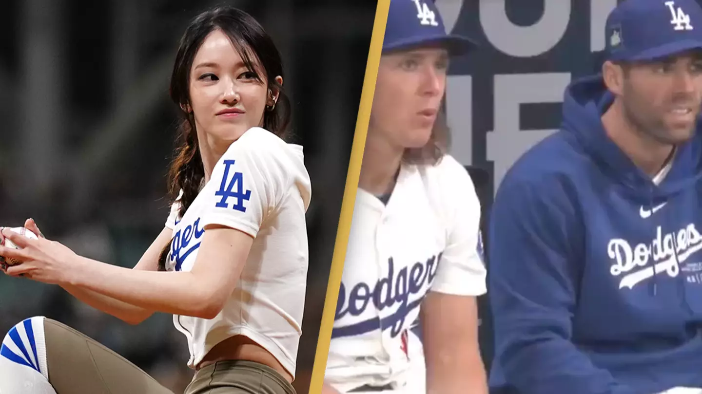 Dodgers players' reaction to first pitch from Korean actress Jeon Jong-seo goes viral