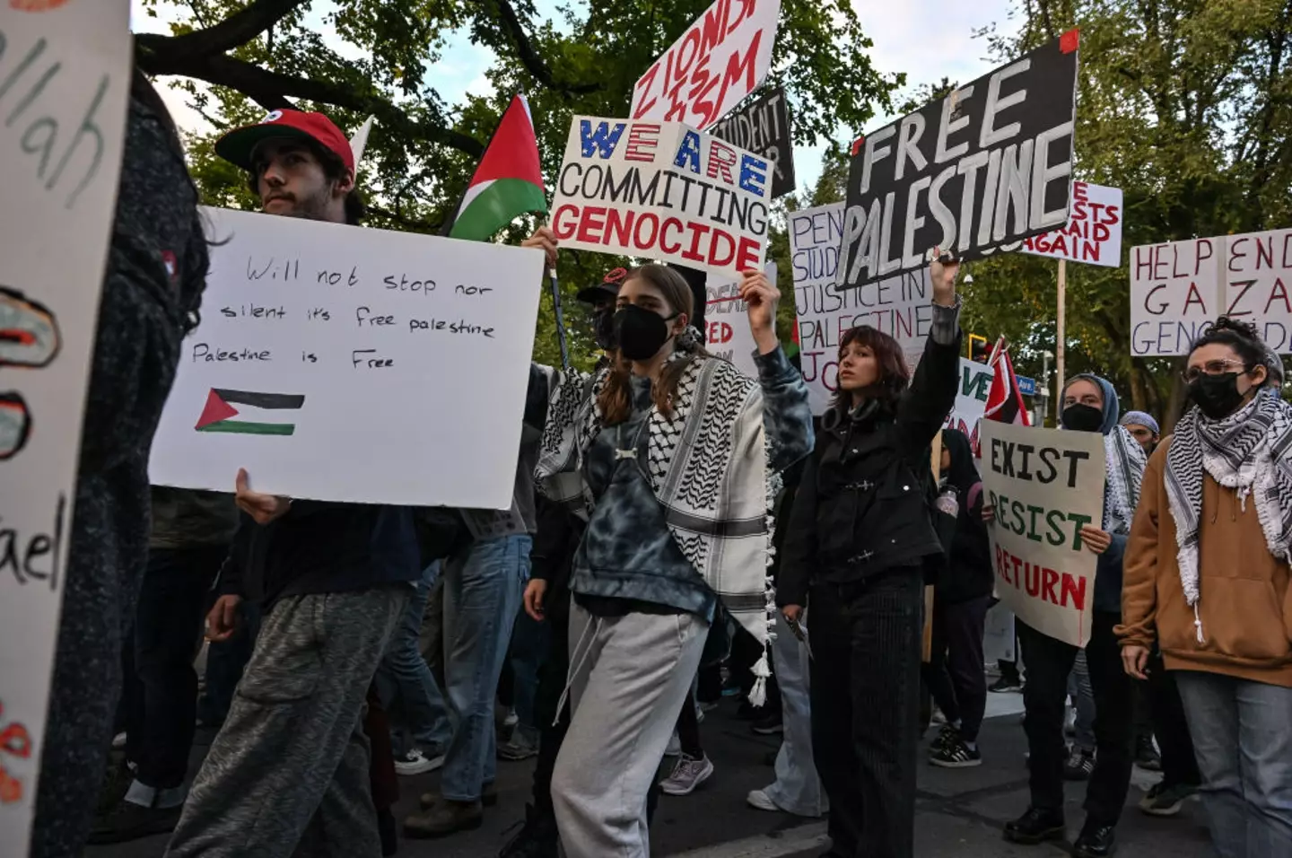 Penn State University students in a pro-Palestine protest in October, 2024 (Ricky Carioti/The Washington Post via Getty Images)