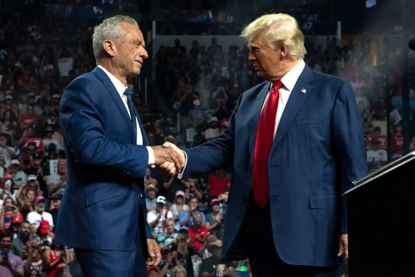 Donald Trump has claimed the day the so-called autism press conference is staged will be a 'good day' for America (Rebecca Noble/Getty Images)