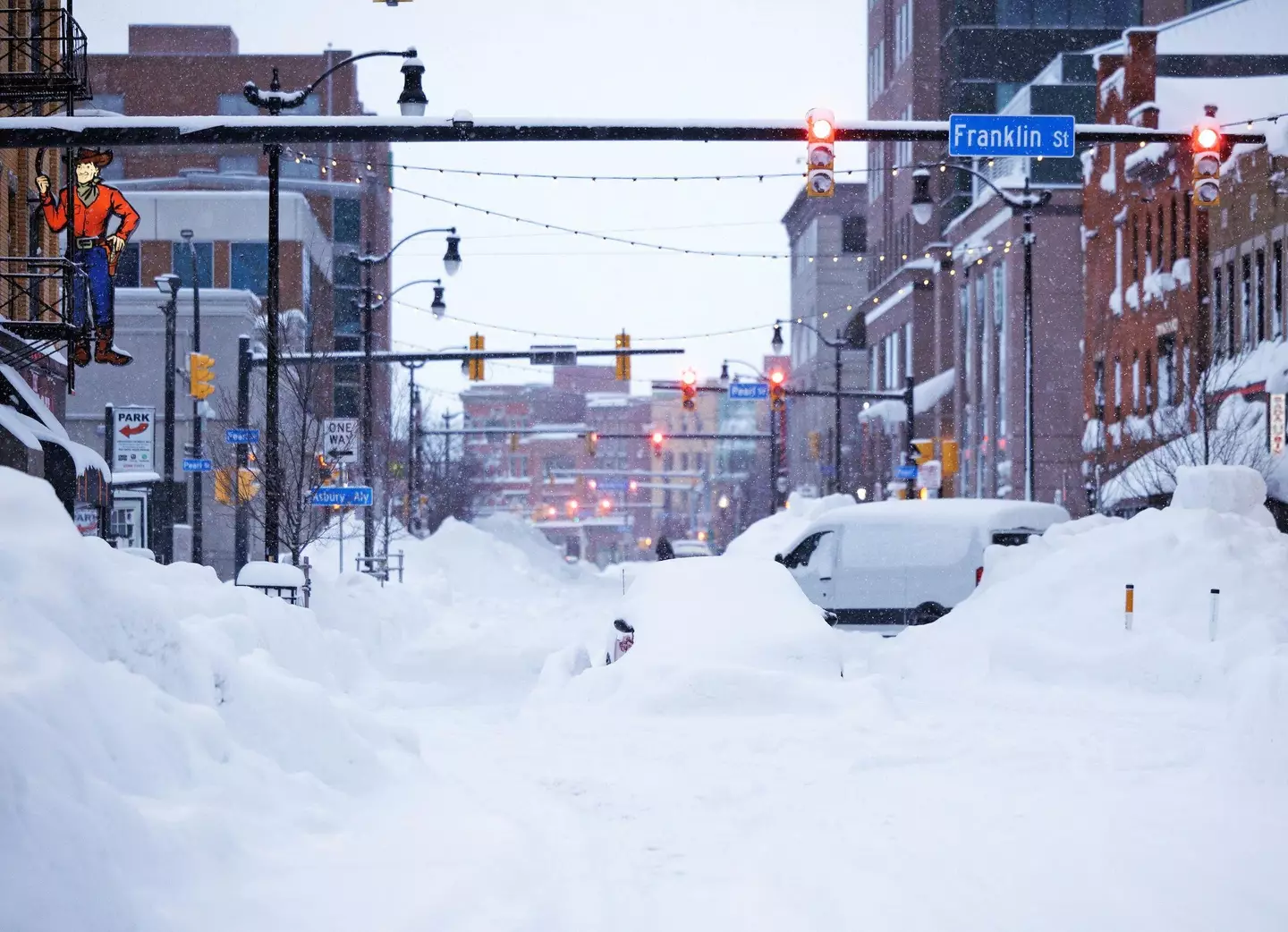 Buffalo, New York, buried in snow.