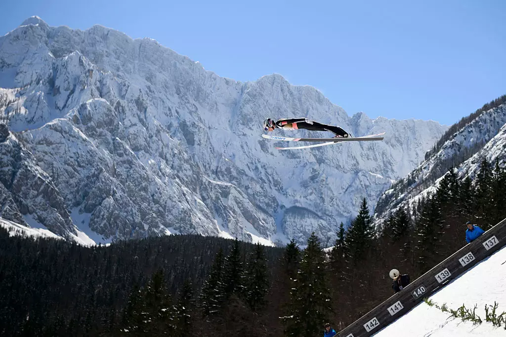 Johann Andre Forfang was also caught tampering with the crotch of his suit (Jure Makovec / AFP via Getty Images)