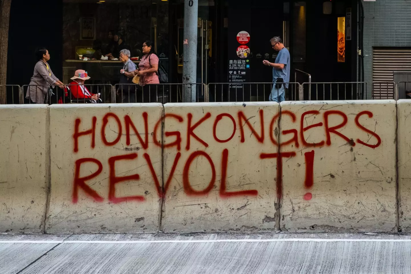 A man who attacked four people during the 2019 Hong Kong protests has been sentenced to prison.