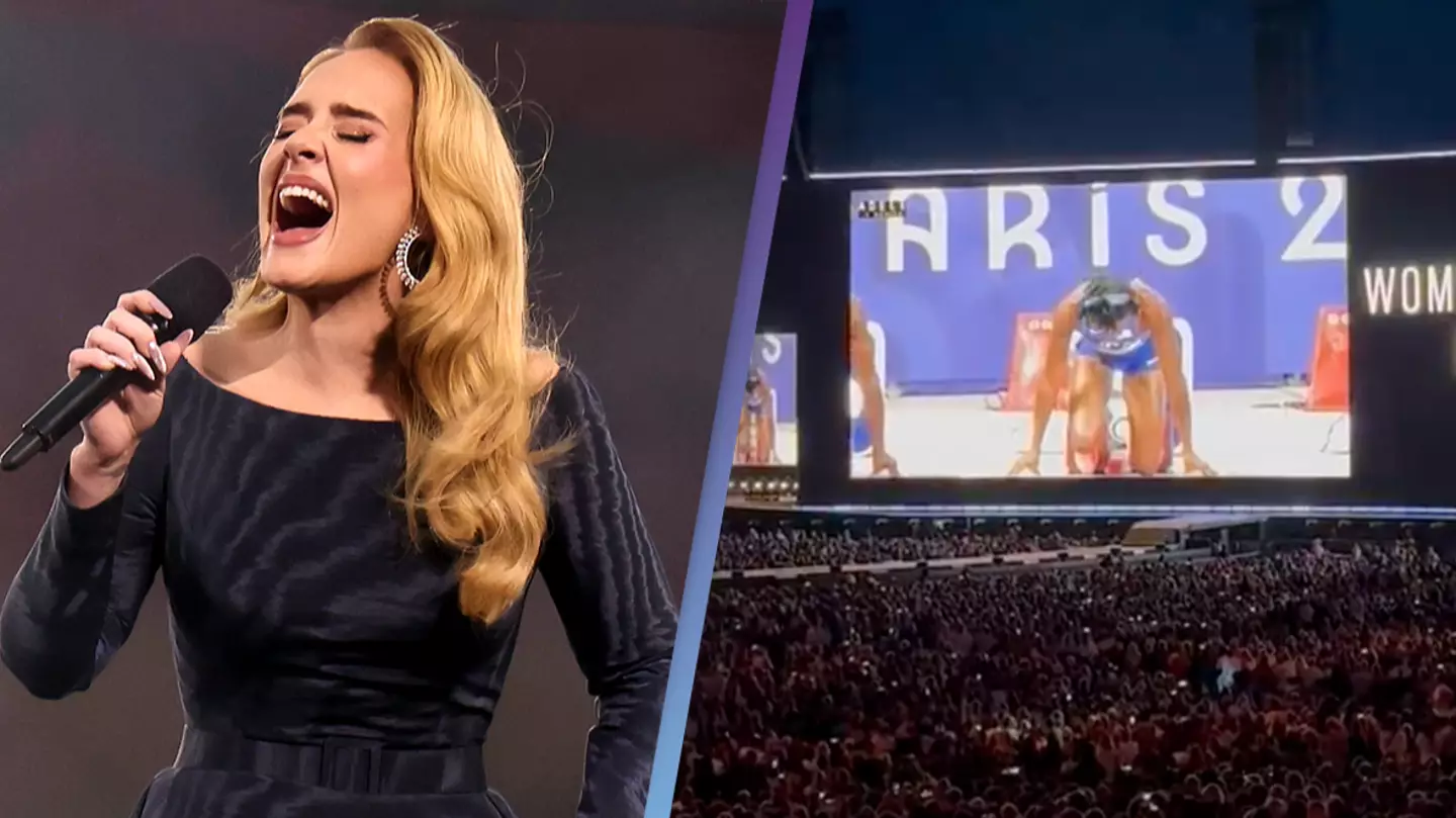 Amazing moment Adele stopped live show to watch Olympic 100m final with 80,000 fans