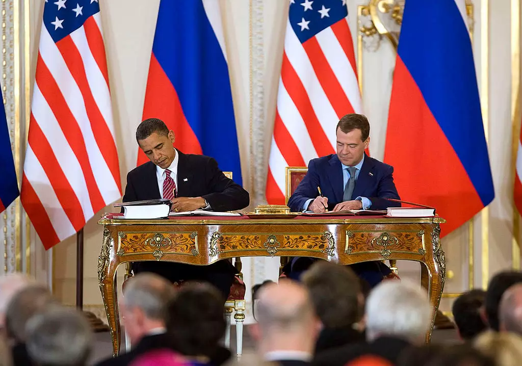 The New START was 'the most significant arms agreement between the US and Russia in nearly twenty years' when it was signed in 2010 (Getty Images)