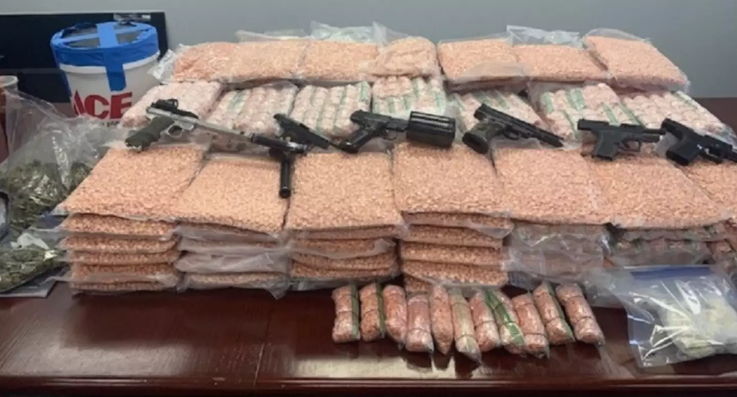 US police have seized a record haul of Adderall pills laced with meth.