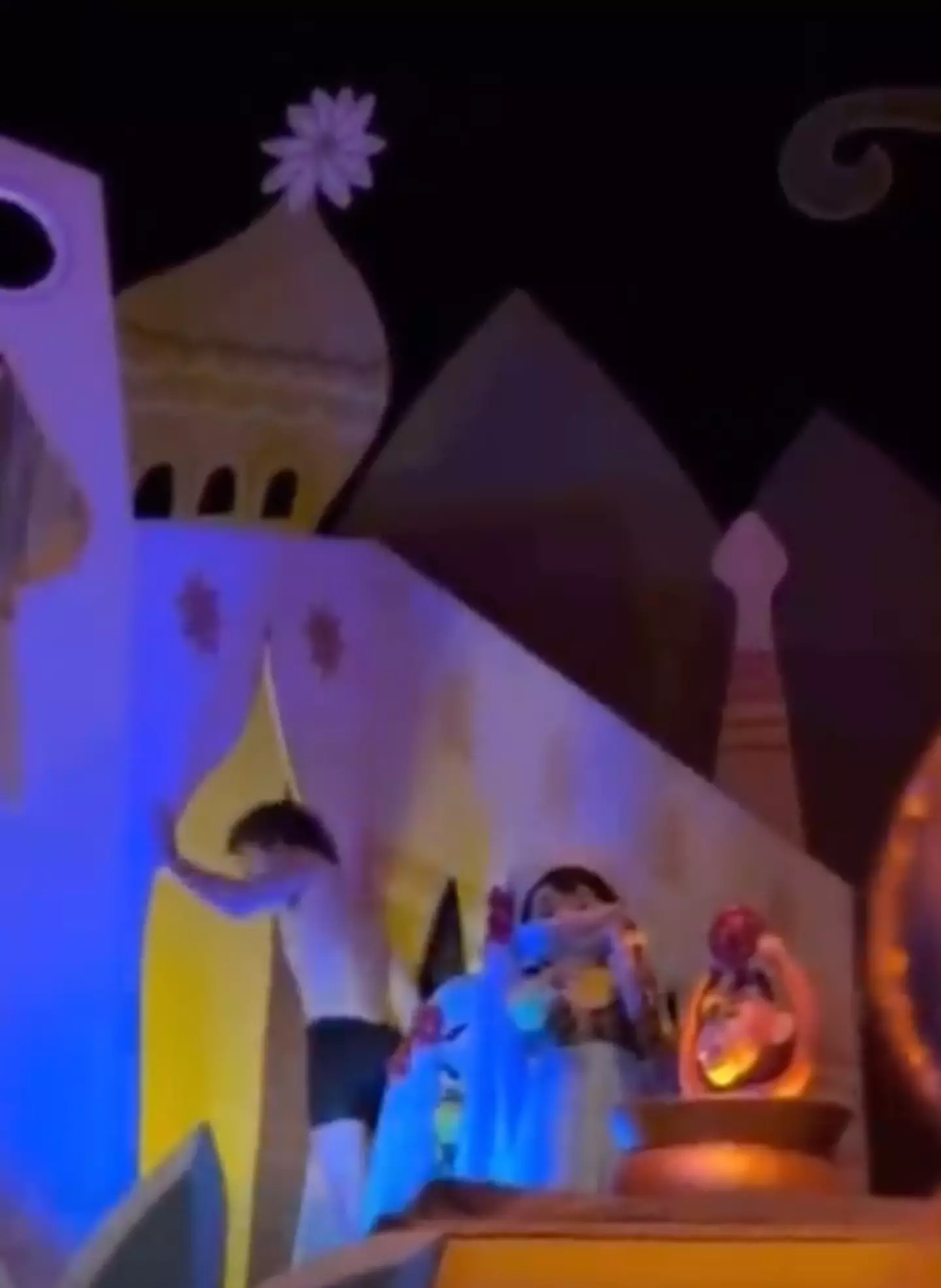 The streaker climbed on the props.