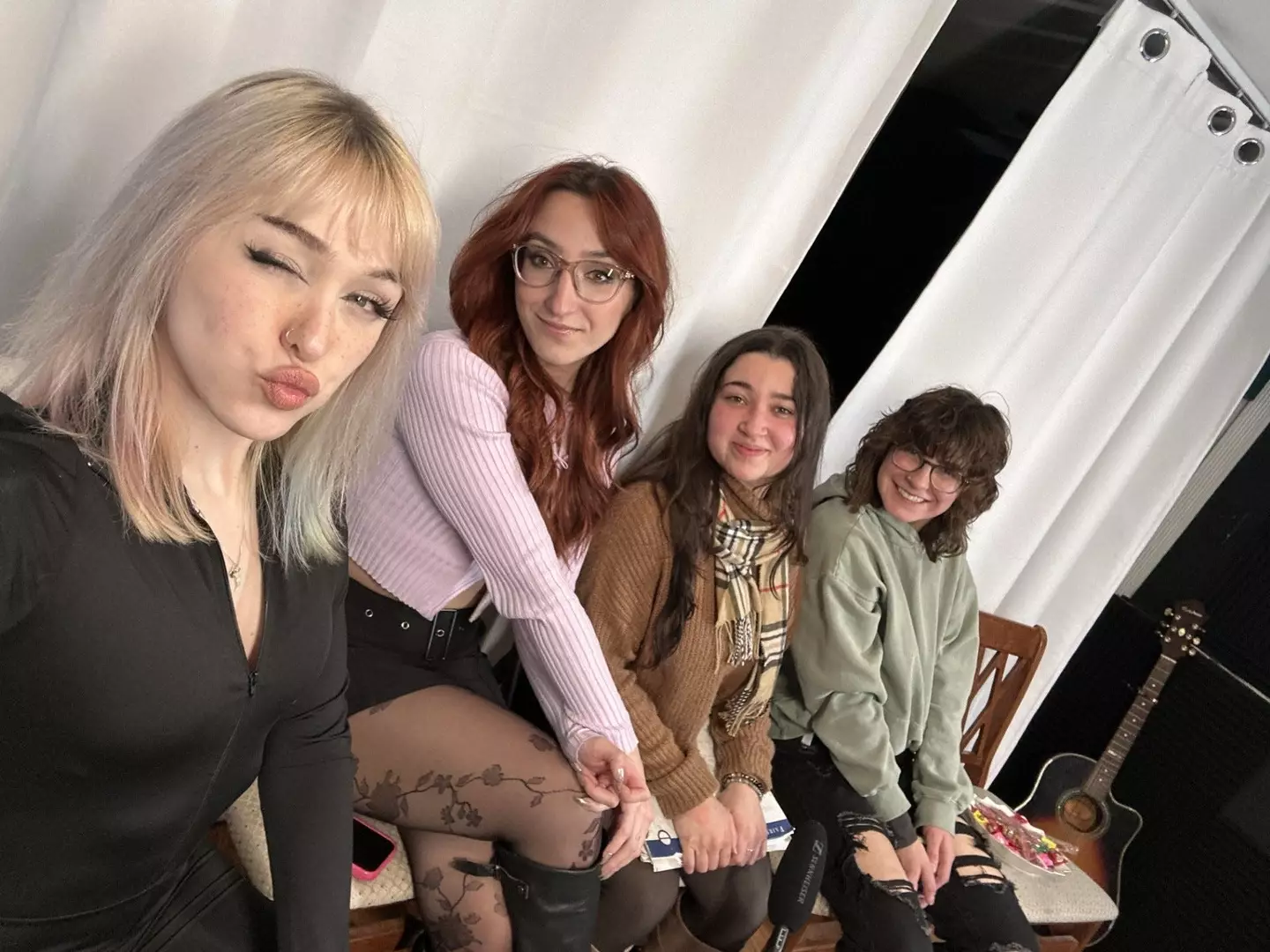 Half siblings Myah Alanna (left), Jamie LeRose (next) and Jaclyn Frosolone (right), and Gianna.