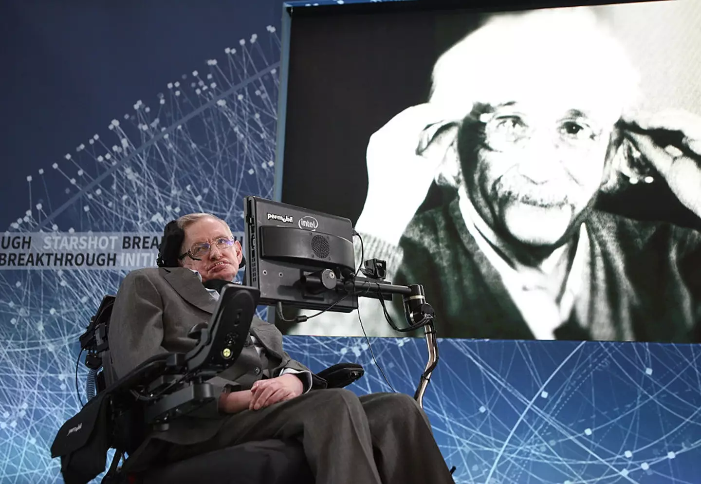 Hawking became world famous for his brilliant mind and, of course, his way of communicating through a synthesizer (Bryan Bedder/Getty Images for Breakthrough Prize Foundation)