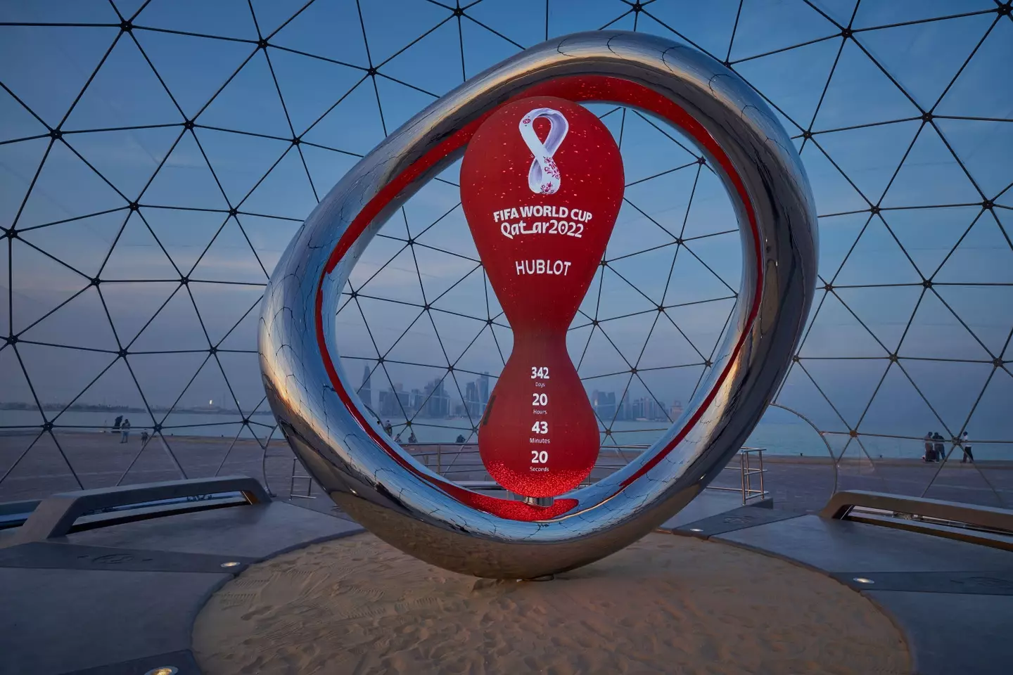 Official countdown clock for 2022 World Cup in Qatar.