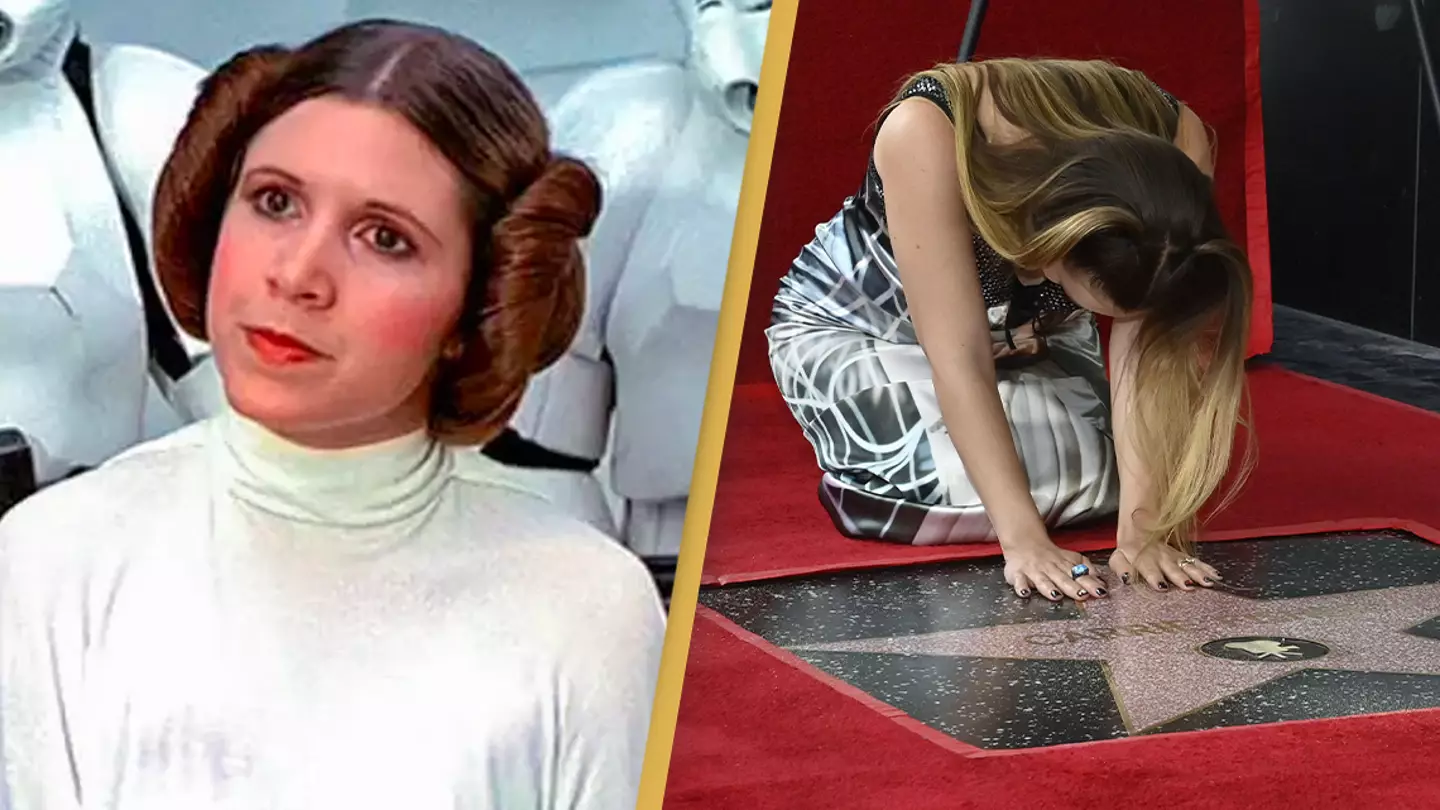 The late Carrie Fisher has finally received her star on the Hollywood Walk of Fame on Star Wars Day