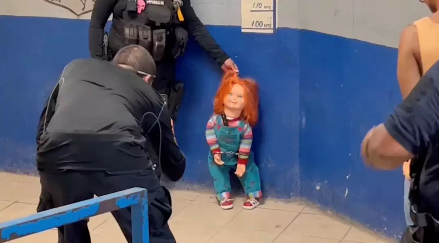 The Chucky doll was under arrest alongside his owner.