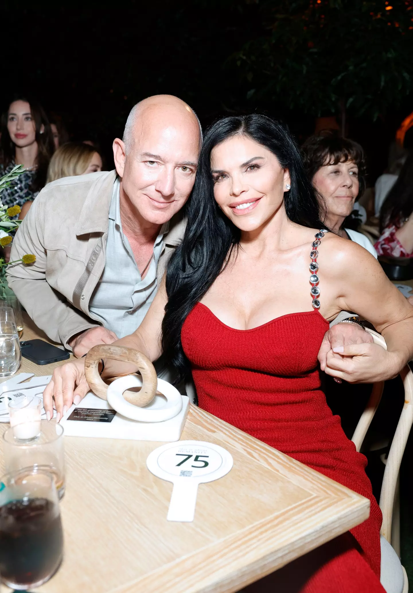 Jeff Bezos pictured with his fiancée, Lauren Sánchez.