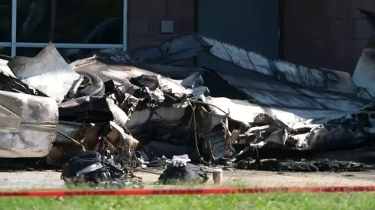 The plane crashed at a strip mall in Texas.