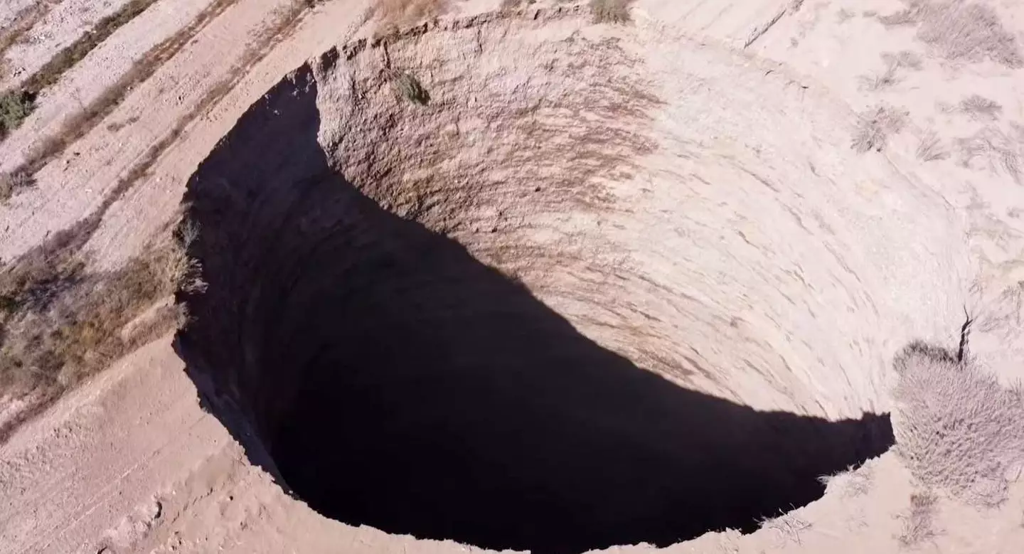 Scientists are investigating a giant sinkhole in northern Chile.