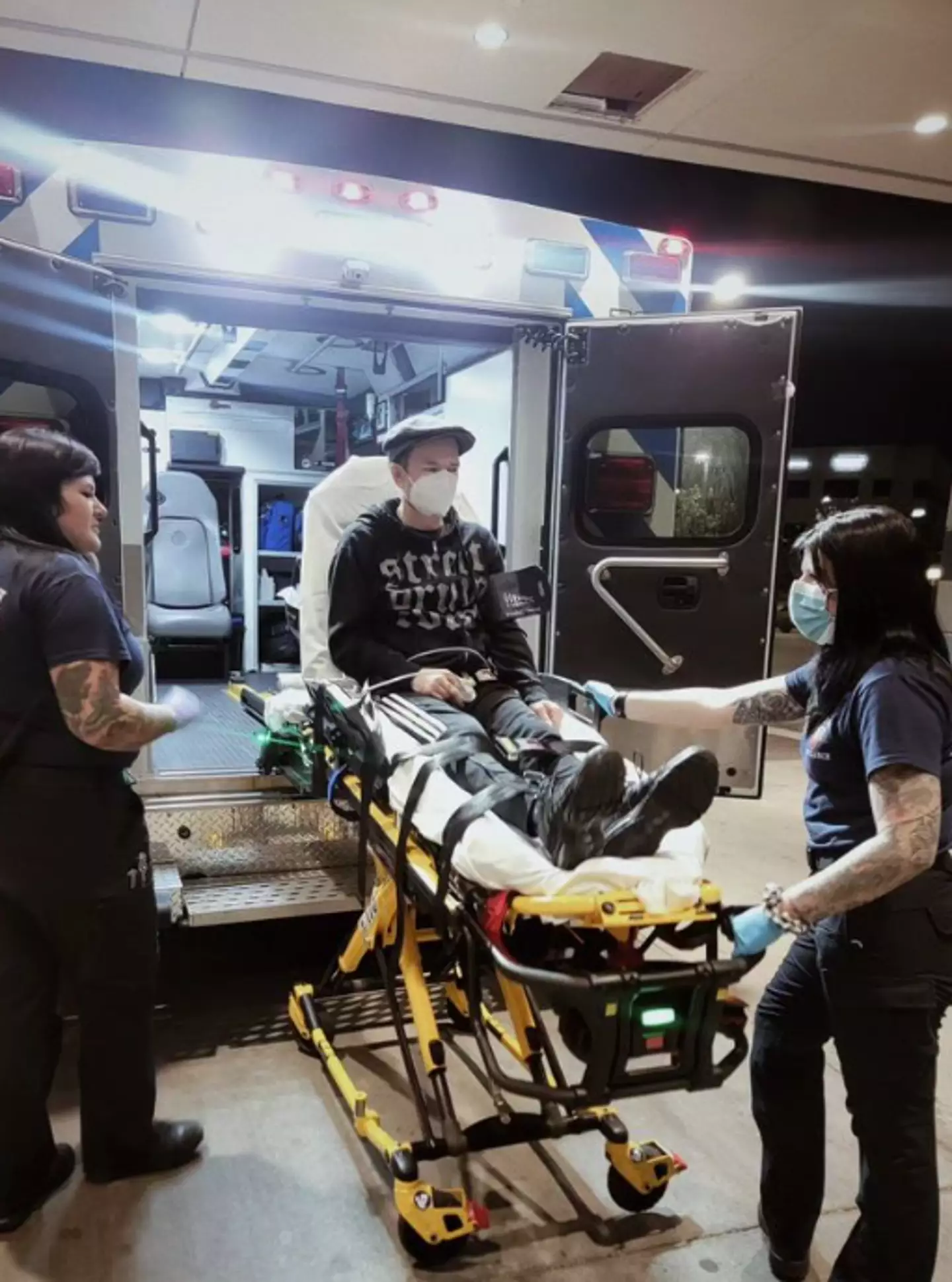 Deryck Whibley's wife Ariana shared two pictures as he was rushed to hospital.