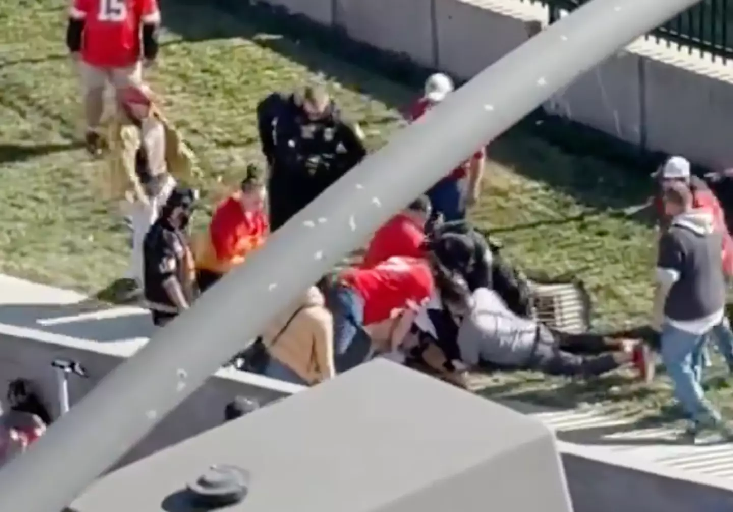 Police arrived to help with the suspect.