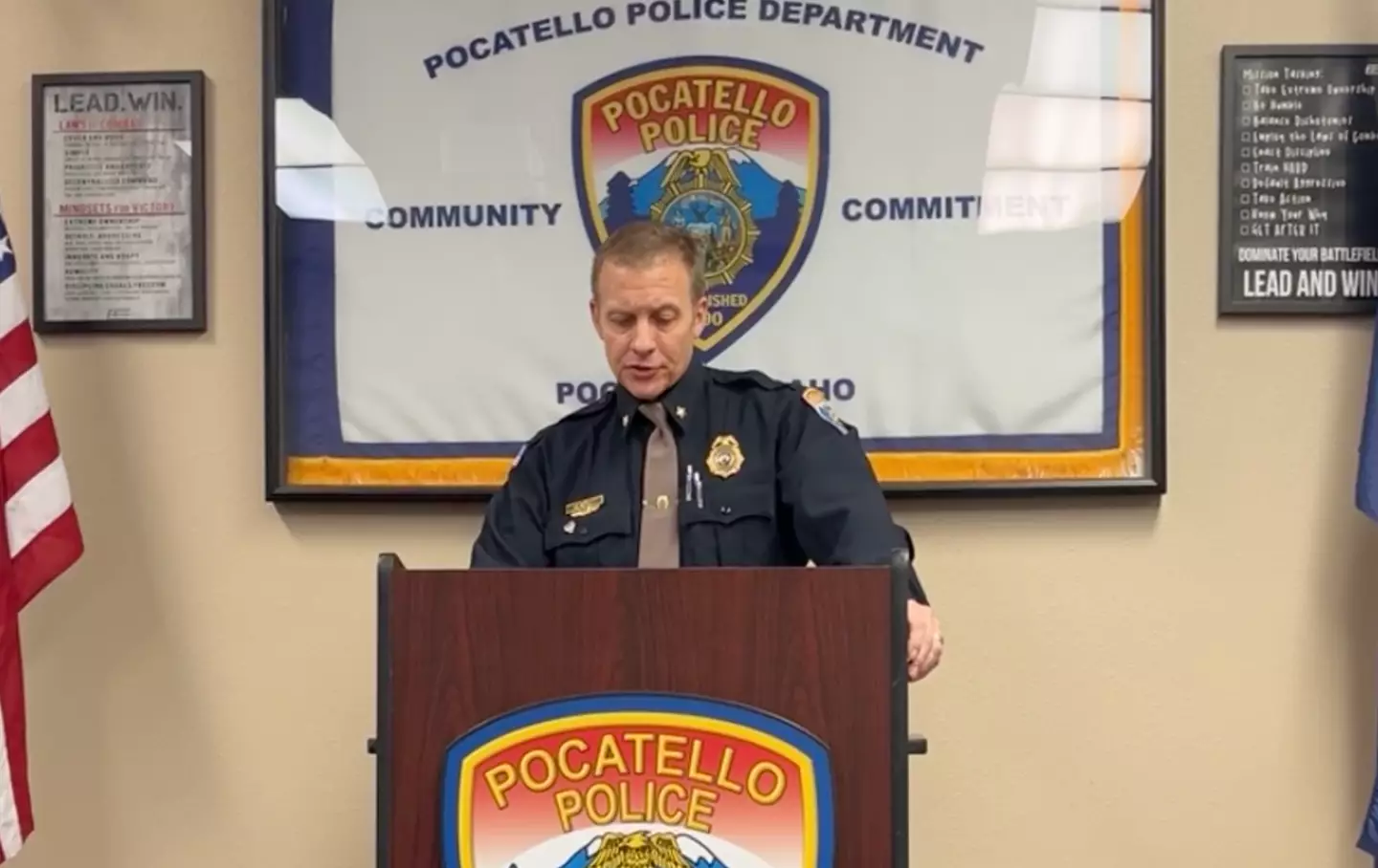 Chief Roger Schei read out a statement at a press conference (Facebook/ City of Pocatello - City Hall)