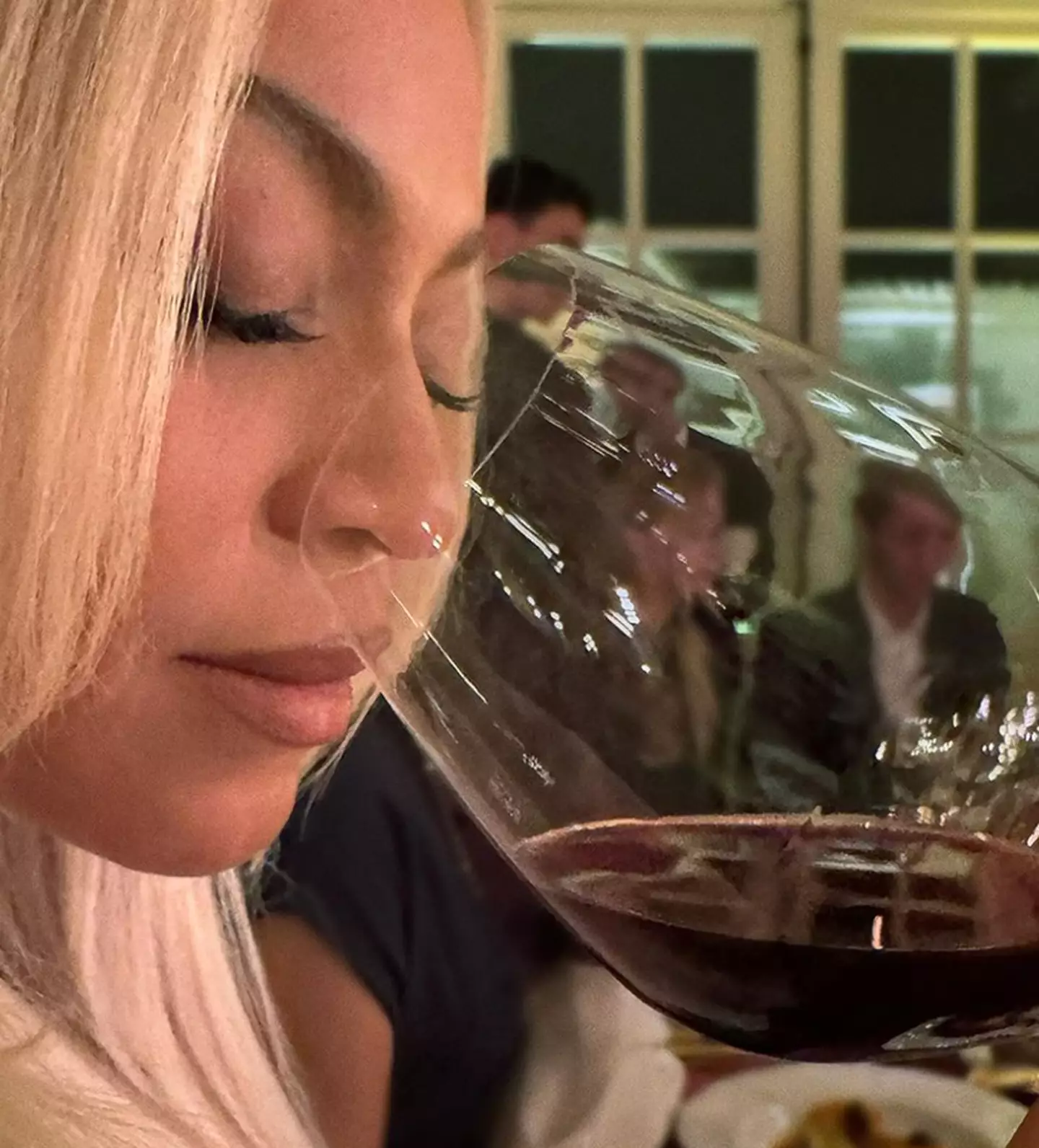 Beyoncé shared pictures of her enjoying the wine with friends.