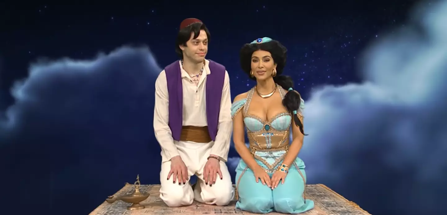 Kim Kardashian and Pete Davidson on SNL last year.