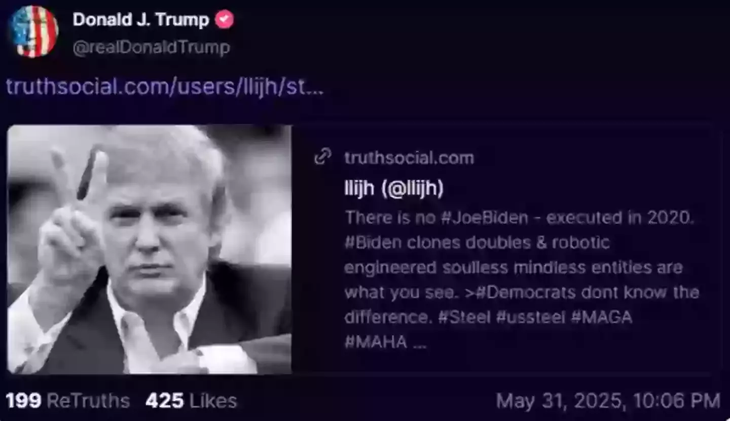 Trump's Truth Social repost quickly went viral (X)