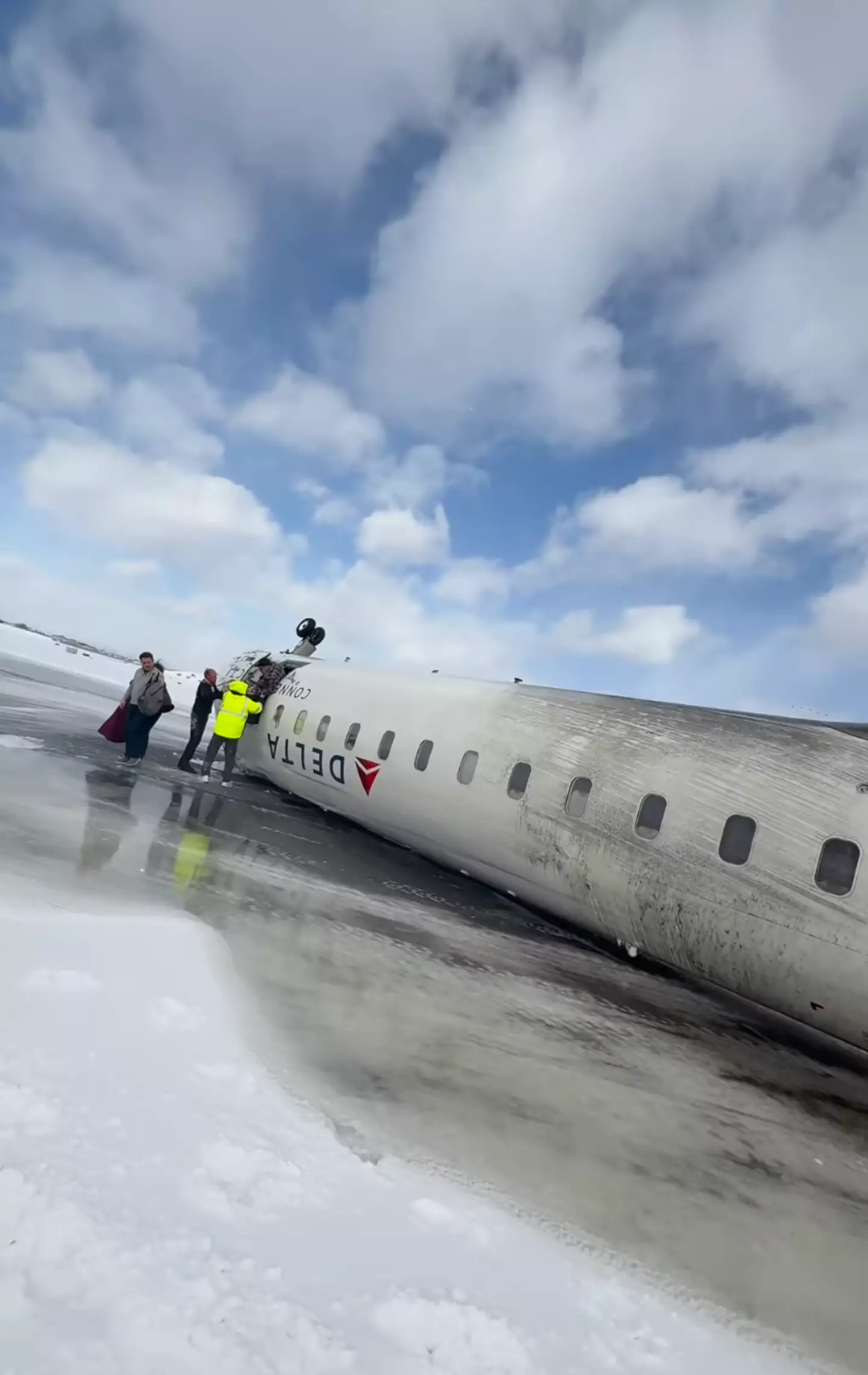 The aircraft had flipped upside-down on the runway (Instagram/@eggxit)