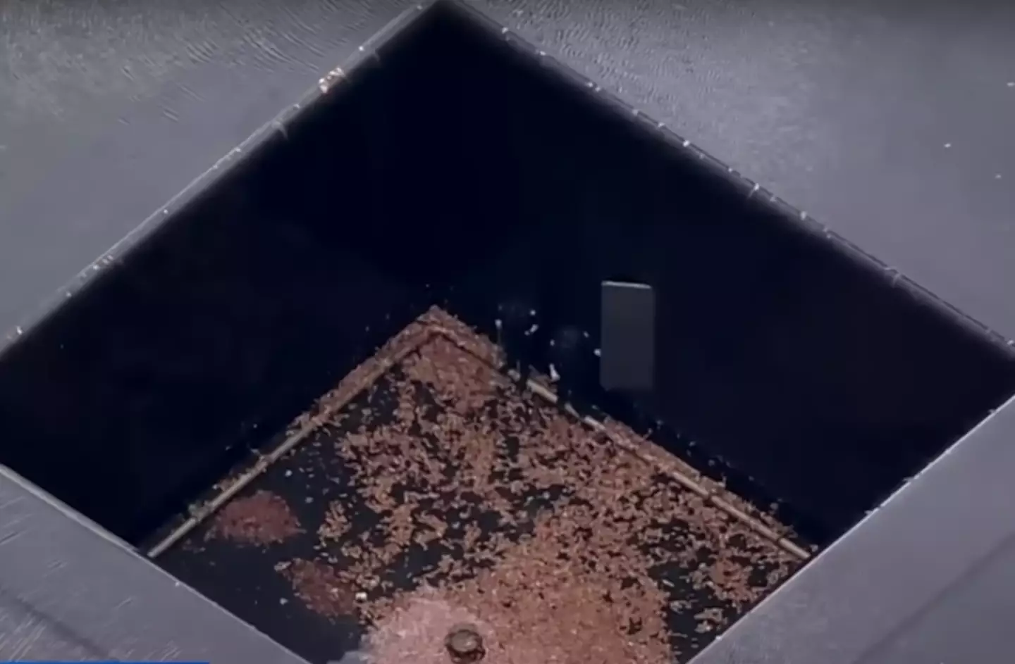 The man continued to inch himself deeper before completely falling down the 20 foot drop.