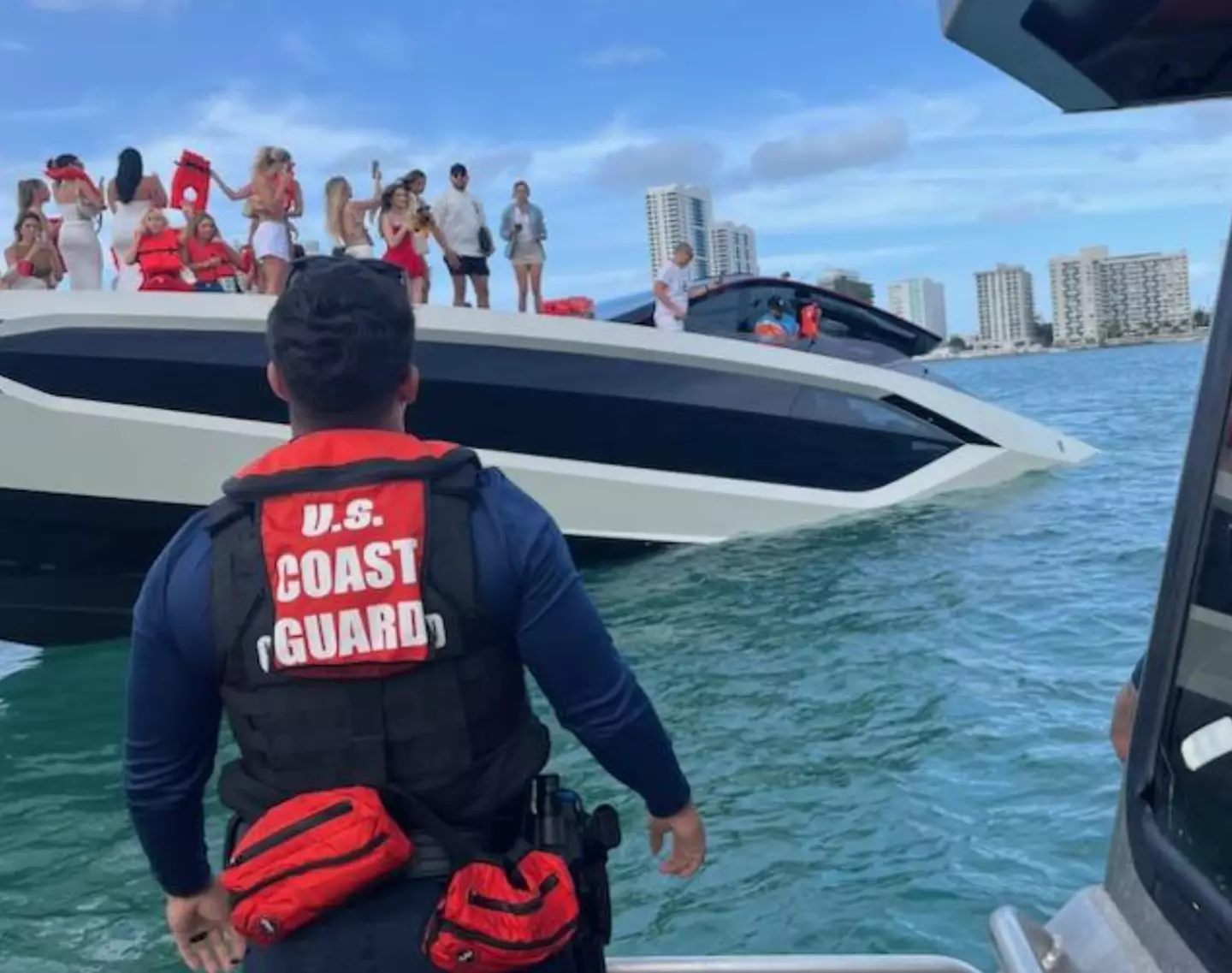 It was reported that 32 people were onboard the yacht (@USCGSoutheast/Twitter)