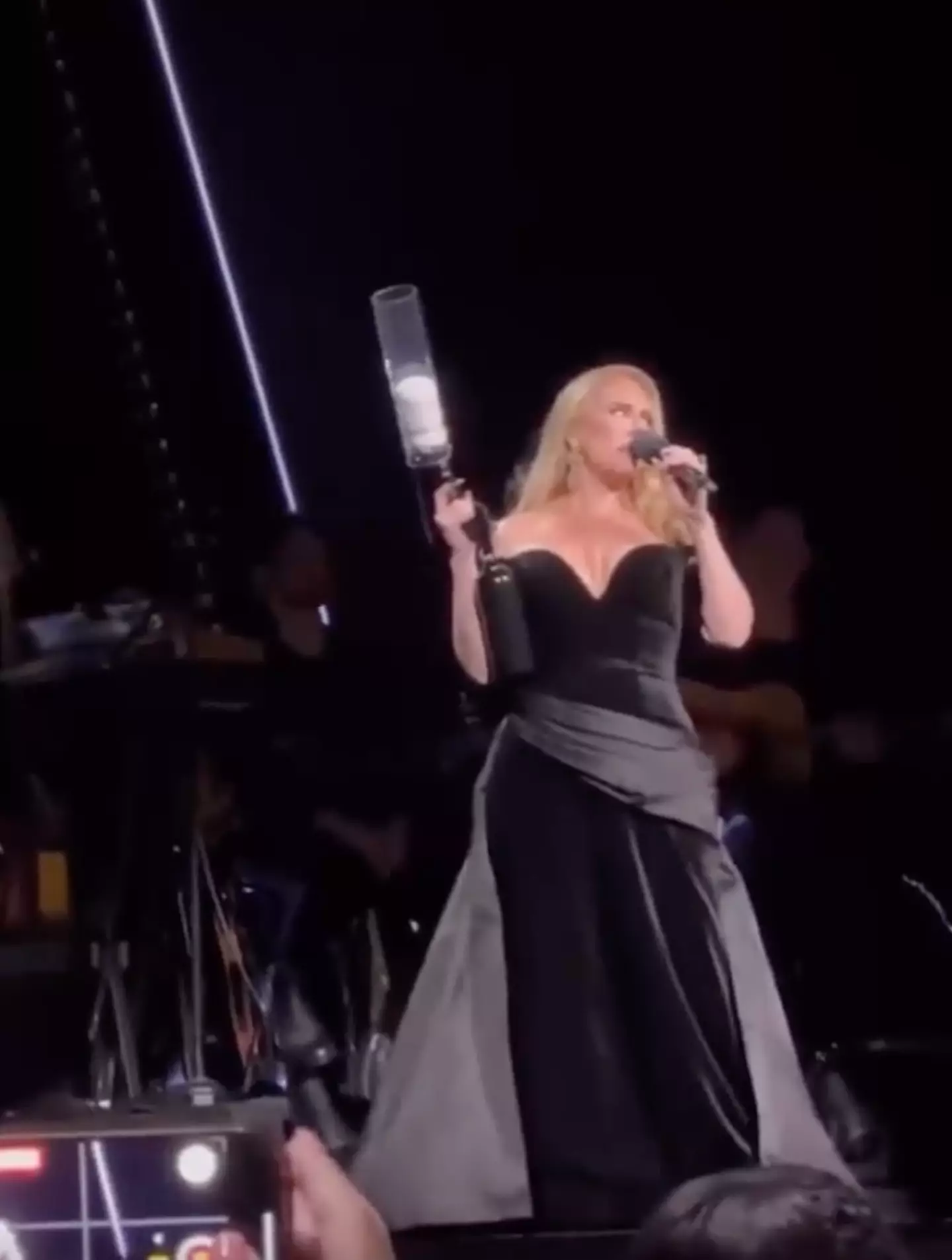 Adele was performing in Vegas when she got her t-shirt cannon out. Instagram/@mikesnedegar
