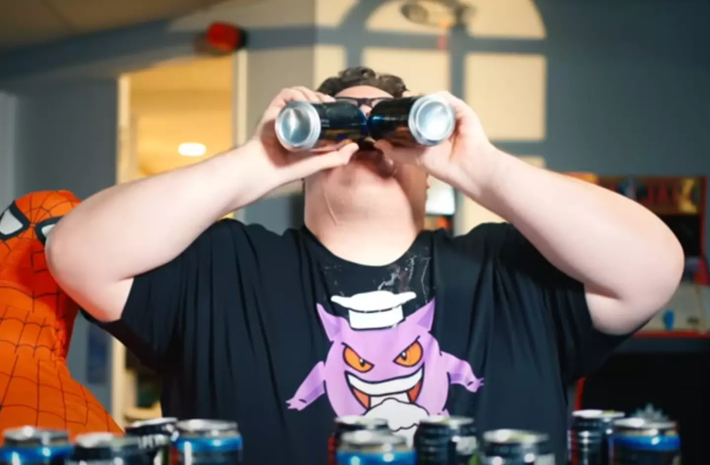 The 36-year-old chugged 12 drinks in 10 minutes.