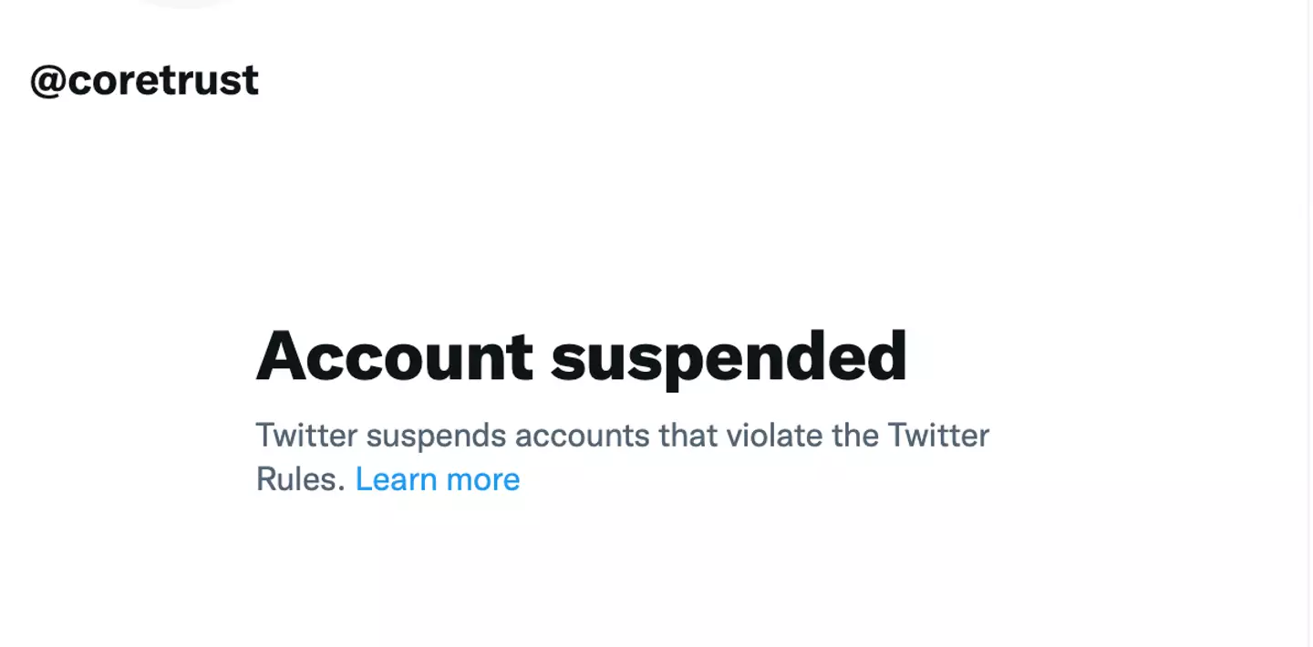 Core Issues has had its social media pages suspended.