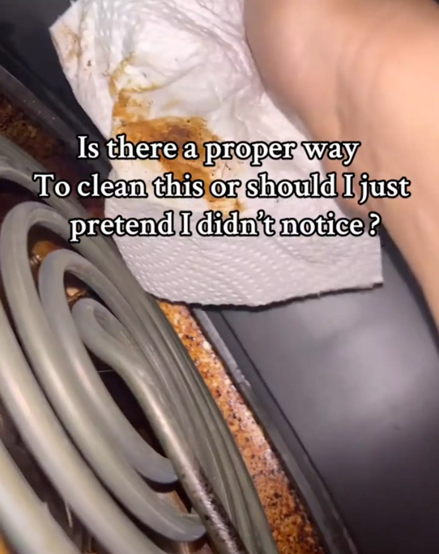 The grease had built up on the inside of the fryer (TikTok/@justcleanit)