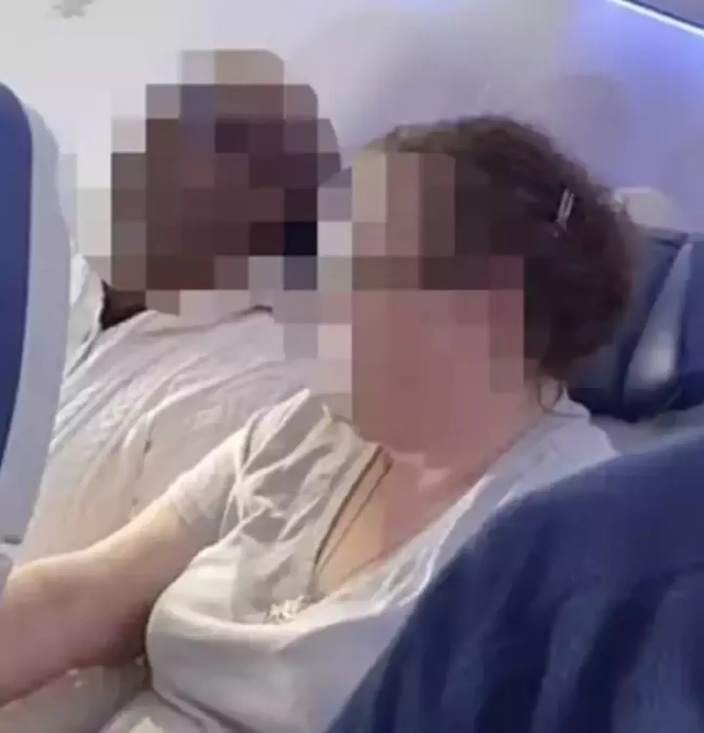 The passenger was sat with a woman assumed to be his wife when he launched into a furious rant at a crying baby.