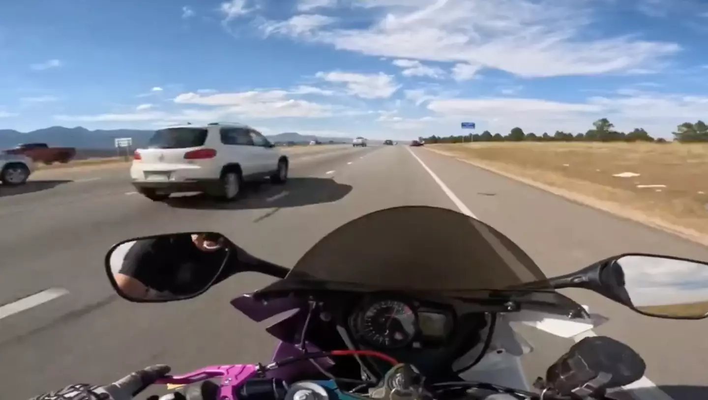 The YouTuber appeared to speed down the highway at 200 MPH.