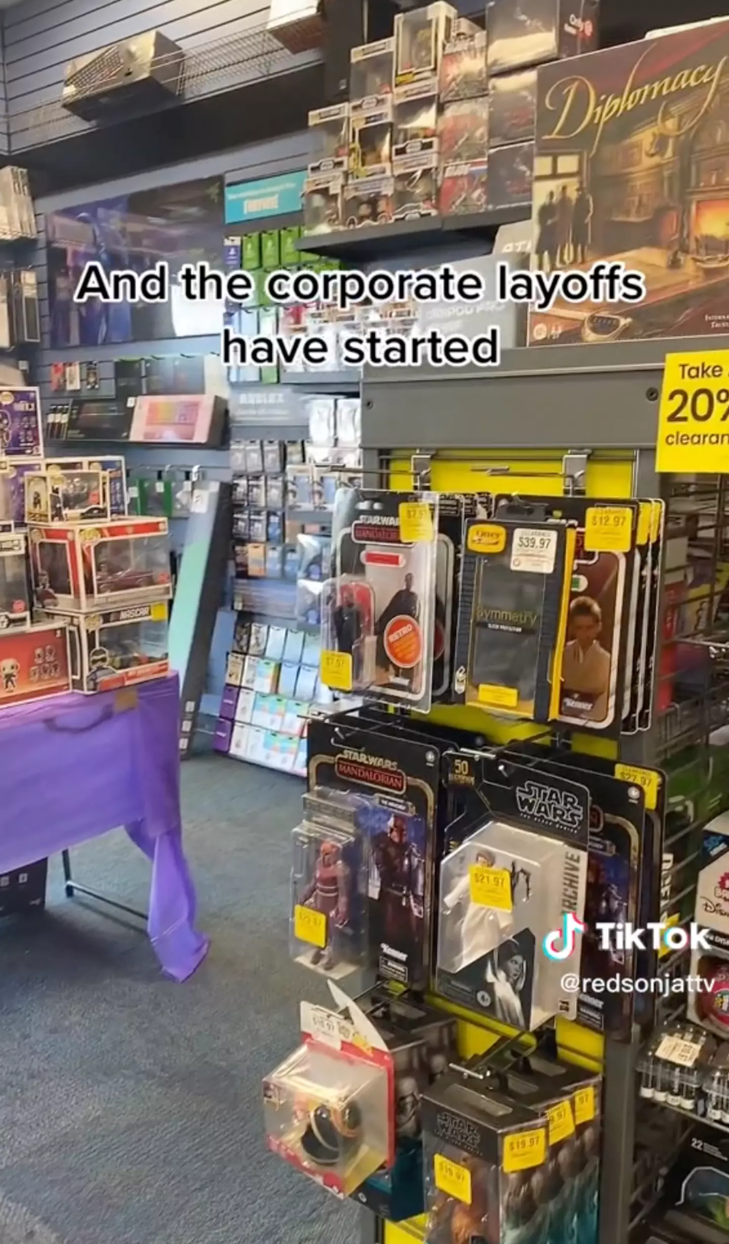 She even shared footage of the empty store.