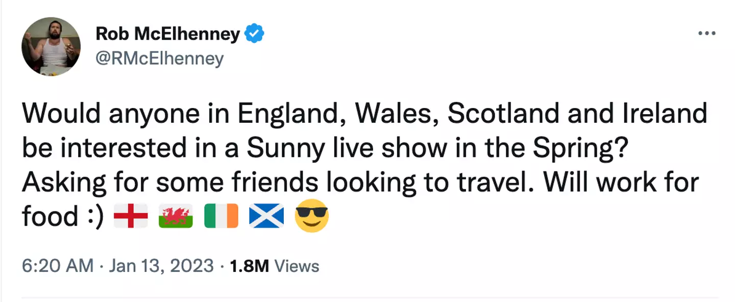 McElhenney hinted the gang could be coming to the UK.