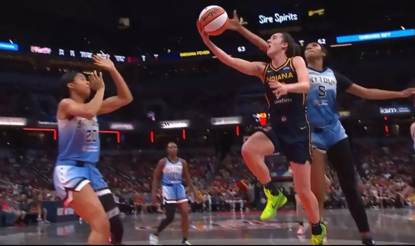 Angel Reese's foul was upgraded after a review. (X/@CBSSports)