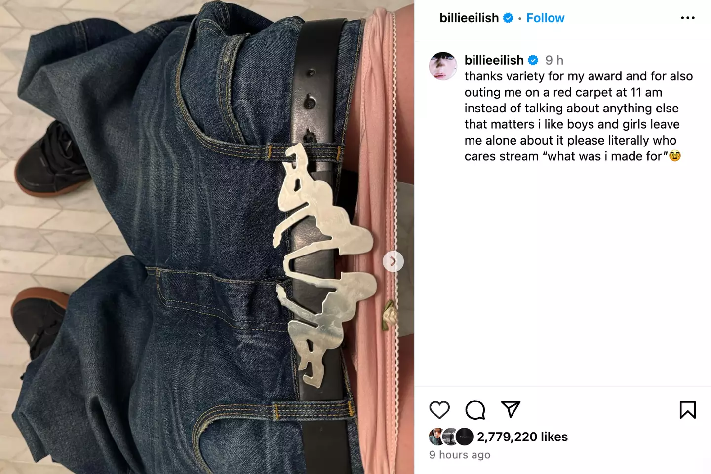 Billie Eilish accused Variety of 'outing' her at the interview.