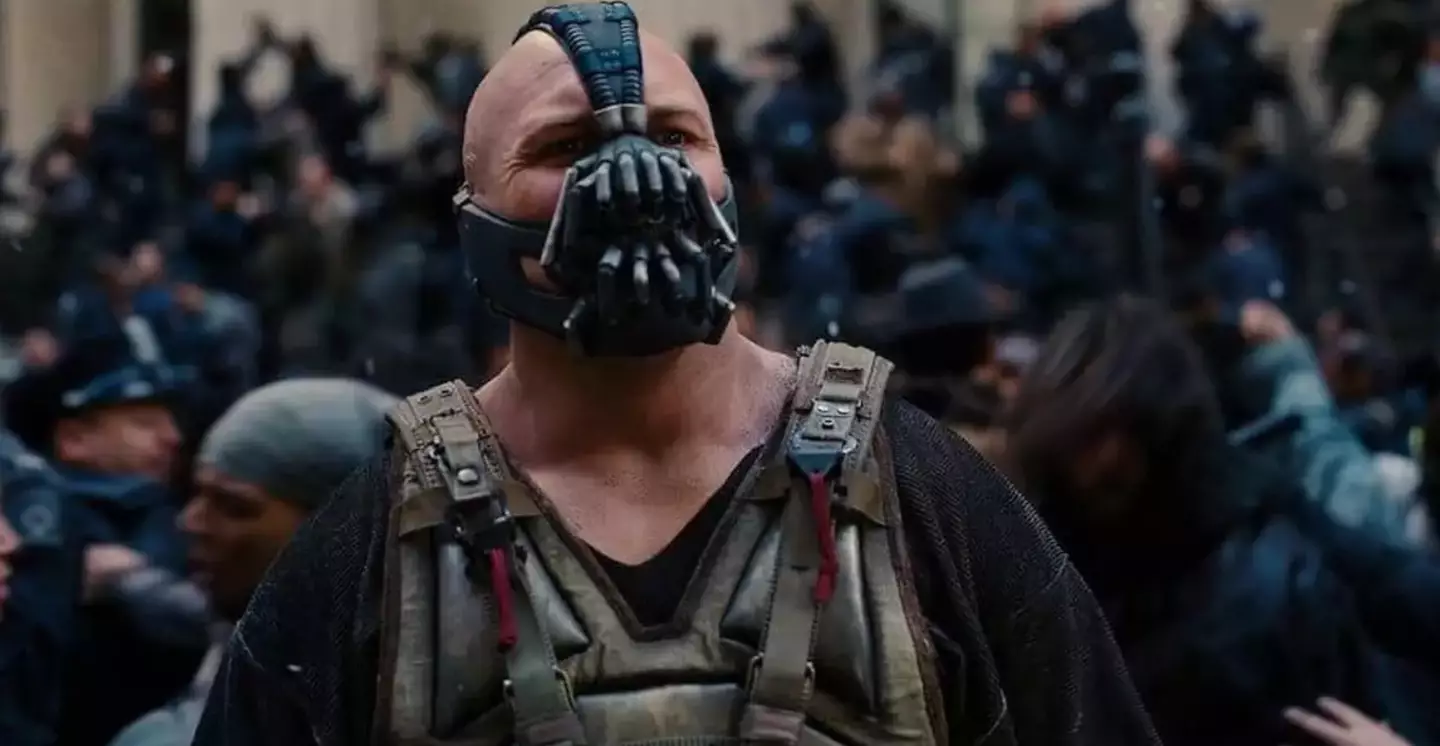 Tom Hardy as Bane in The Dark Knight Rises.